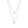 Thumbnail Image 0 of Marilyn Monroe™ Collection 0.18 CT. T.W. Diamond Double Strand Star Necklace in Sterling Silver