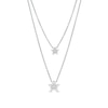 Thumbnail Image 1 of Marilyn Monroe™ Collection 0.18 CT. T.W. Diamond Double Strand Star Necklace in Sterling Silver