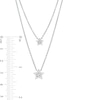 Thumbnail Image 1 of Marilyn Monroe™ Collection 0.18 CT. T.W. Diamond Double Strand Star Necklace in Sterling Silver