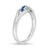 Thumbnail Image 2 of Love + Be Loved Lab-Created Blue Sapphire Heart Loop Ring in Sterling Silver