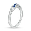 Thumbnail Image 2 of Love + Be Loved Lab-Created Blue Sapphire Heart Loop Ring in Sterling Silver