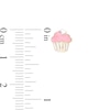 Child's Pink and White Enamel Cupcake Stud Earrings in 10K Gold