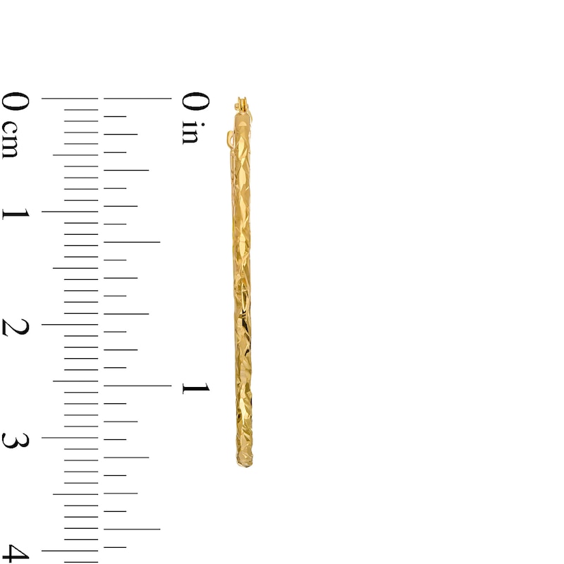 Diamond-Cut Oval Hoop Earrings in 10K Gold