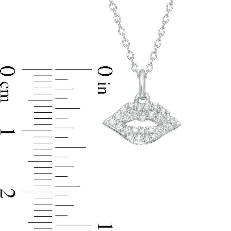 Marilyn Monroe™ Collection 0.13 CT. T.W. Diamond Lips Pendant in Sterling Silver