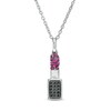Thumbnail Image 1 of Marilyn Monroe™ Collection Lab-Created Ruby and 0.12 CT. T.W. Black Diamond Pendant in Sterling Silver