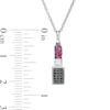 Thumbnail Image 1 of Marilyn Monroe™ Collection Lab-Created Ruby and 0.12 CT. T.W. Black Diamond Pendant in Sterling Silver