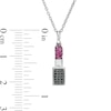Thumbnail Image 2 of Marilyn Monroe™ Collection Lab-Created Ruby and 0.12 CT. T.W. Black Diamond Pendant in Sterling Silver