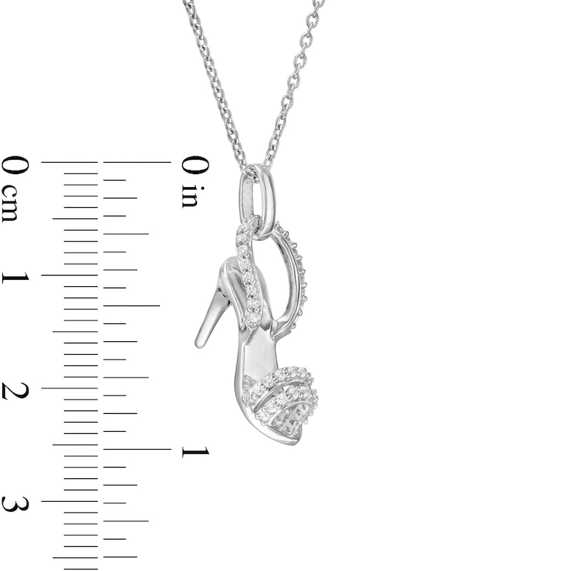 Marilyn Monroe™ Collection 0.13 CT. T.W. Diamond Stiletto Sandal Pendant in Sterling Silver