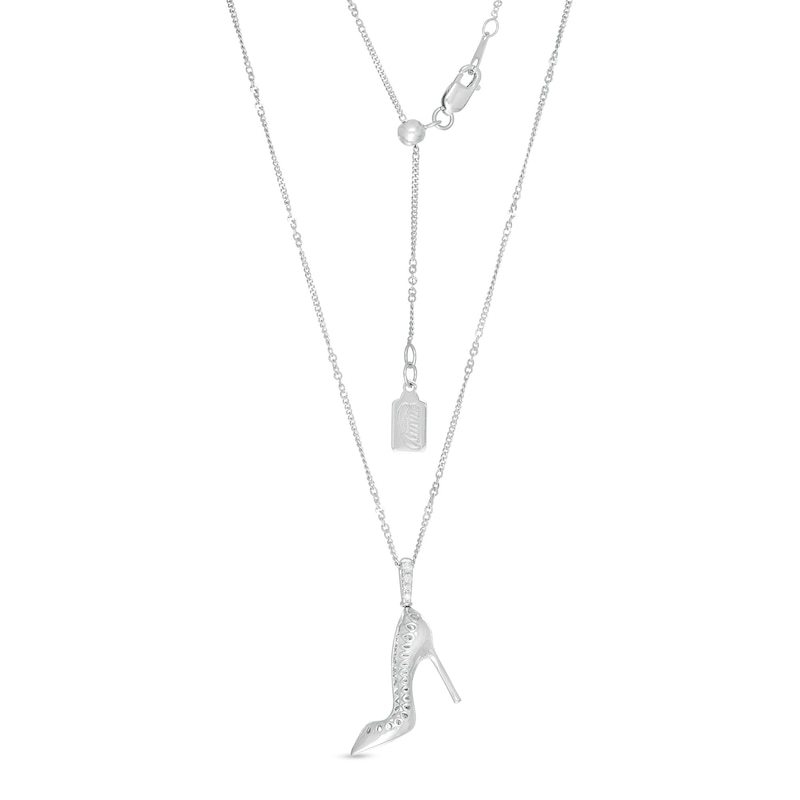 Emmy London Diamond Accent Shoe Pendant in Sterling Silver - 20"