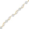 Thumbnail Image 1 of 0.29 CT. T.W. Diamond Alternating Wave Bracelet in 10K Gold