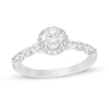 Thumbnail Image 0 of 0.69 CT. T.W. Certified Canadian Diamond Frame Engagement Ring in 14K White Gold (I/I2)