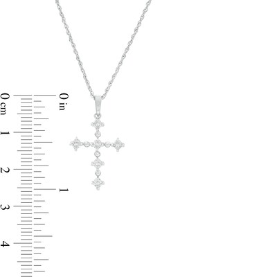 Diamond Accent Alternating Large and Small Cross Pendant in Sterling Silver