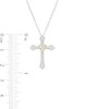 Thumbnail Image 3 of 0.115 CT. T.W. Diamond Flared Cross with Heart Pendant in Sterling Silver and 10K Gold
