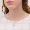 Thumbnail Image 2 of 0.085 CT. T.W. Diamond Vintage-Style Marquise Cross Pendant in Sterling Silver