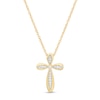 0.085 CT. T.W. Diamond Cross Pendant in 10K Gold