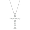 Thumbnail Image 1 of 0.115 CT. T.W. Diamond Vintage-Style Cross Pendant in Sterling Silver
