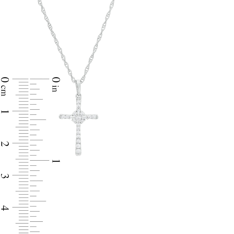 0.145 CT. T.W. Diamond Cross Pendant in Sterling Silver