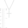 Thumbnail Image 2 of 0.18 CT. T.W. Baguette and Round Diamond Cross Pendant in 10K White Gold