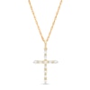 Thumbnail Image 0 of 0.18 CT. T.W. Baguette and Round Diamond Cross Pendant in 10K Gold