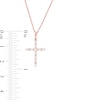 0.18 CT. T.W. Baguette and Round Diamond Cross Pendant in 10K Rose Gold