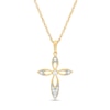 0.065 CT. T.W. Diamond Cross Pendant in 10K Gold