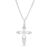 Thumbnail Image 1 of 0.065 CT. T.W. Diamond Cross Pendant in 10K White Gold