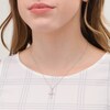 Thumbnail Image 2 of 0.065 CT. T.W. Diamond Cross Pendant in 10K White Gold