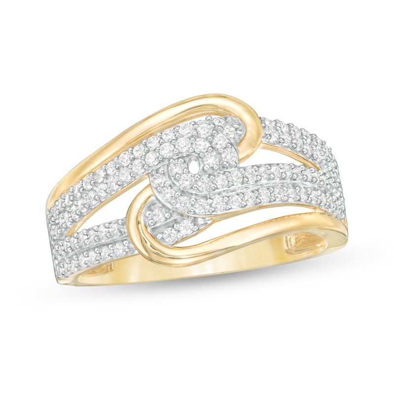 0.50 CT. T.W. Diamond Multi-Row Bypass Ring in 10K Gold|Peoples Jewellers