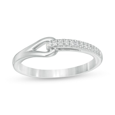 Love + Be Loved 0.085 CT. T.W. Diamond Loop Ring in Sterling Silver