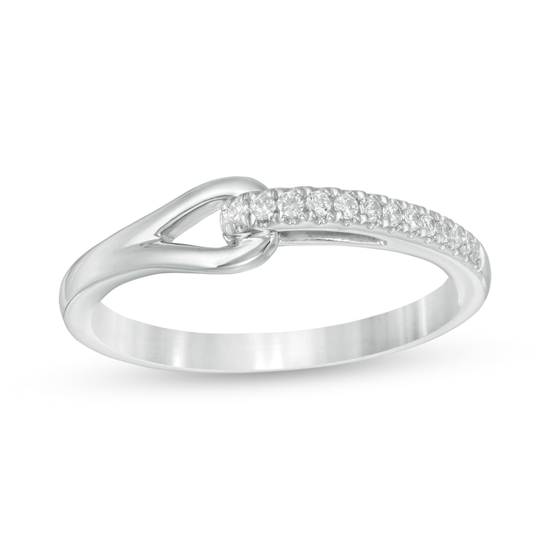 Love + Be Loved 0.085 CT. T.W. Diamond Loop Ring in Sterling Silver|Peoples Jewellers