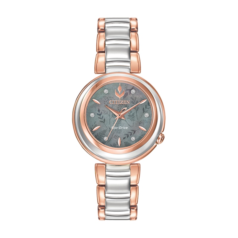 Ladies' Citizen Eco-Drive® Disney Frozen 2 Anna Diamond Accent Watch with Grey Mother-of-Pearl Dial (Model: EM0586-51Y)