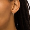 Cubic Zirconia Huggie Hoop Earrings in 10K Gold