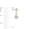Thumbnail Image 3 of Pear-Shaped Cubic Zirconia Tilted Square Drop Earrings in 10K Gold