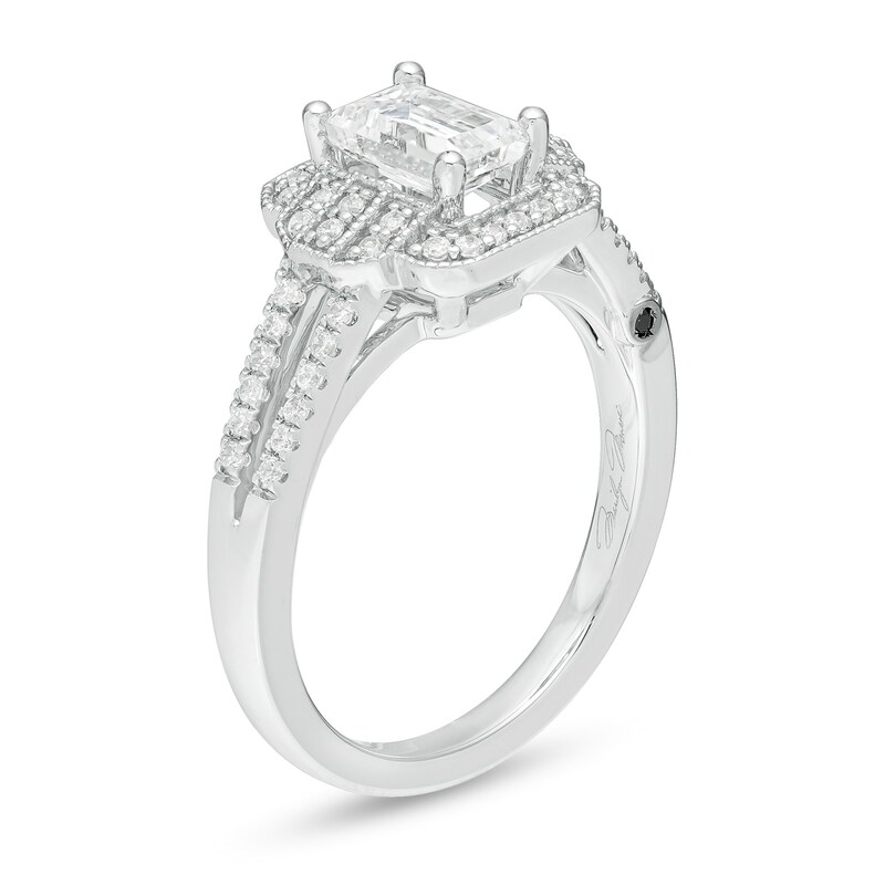 Main Image 2 of Marilyn Monroe™ Collection 0.69 CT. T.W. Emerald-Cut Diamond Art Deco Vintage-Style Engagement Ring in 14K White Gold