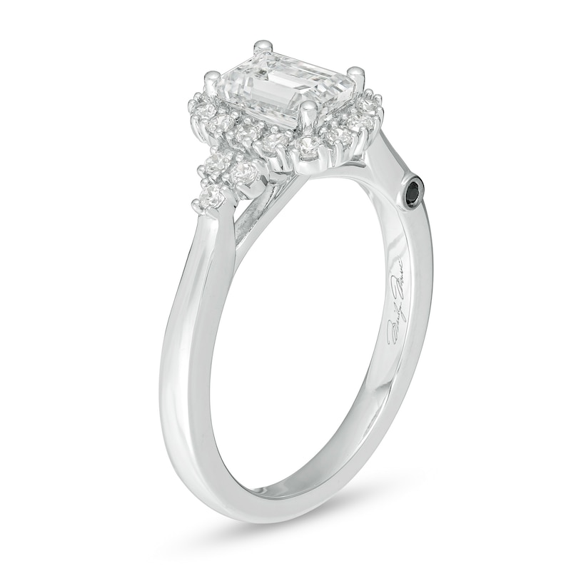 Main Image 2 of Marilyn Monroe™ Collection 0.95 CT. T.W. Emerald-Cut Diamond Frame Engagement Ring in 14K White Gold