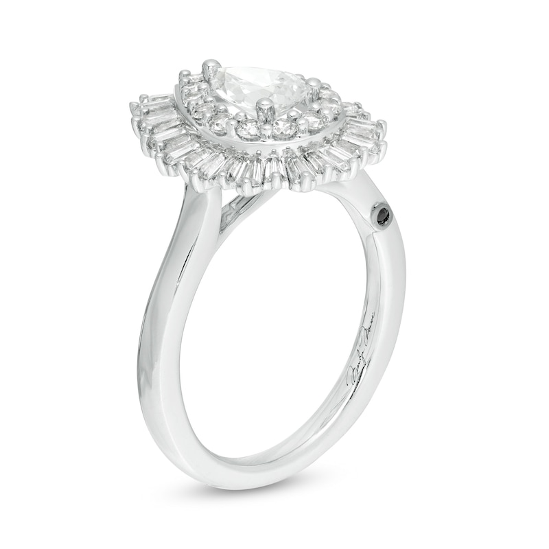 Main Image 2 of Marilyn Monroe™ Collection 1.45 CT. T.W. Pear-Shaped Diamond Frame Engagement Ring in 14K White Gold