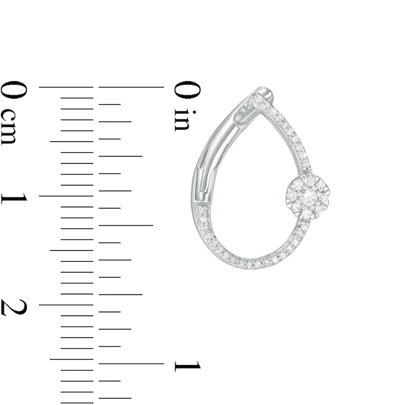 0.23 CT. T.W. Diamond Teardrop-Shaped Hoop Earrings in Sterling Silver