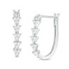 Thumbnail Image 0 of 0.18 CT. T.W. Diamond Linear Triangle Hoop Earrings in Sterling Silver