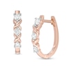 Thumbnail Image 0 of 0.45 CT. T.W. Diamond "XO" Hoop Earrings in 10K Rose Gold