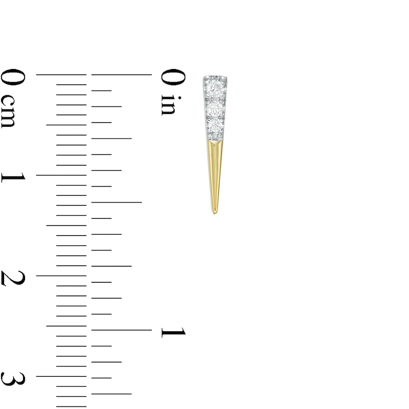 Main Image 2 of 0.115 CT. T.W. Diamond Elongated Triangle Drop Earrings in 10K Gold
