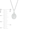 Thumbnail Image 2 of 0.085 CT. T.W. Composite Diamond Oval Frame Pendant in Sterling Silver