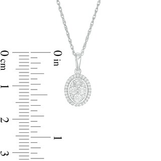 0.085 CT. T.W. Composite Diamond Oval Frame Pendant in Sterling Silver