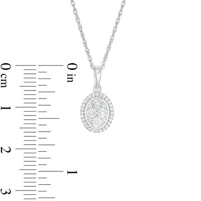0.085 CT. T.W. Composite Diamond Oval Frame Pendant in Sterling Silver