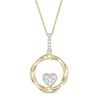 0.115 CT. T.W. Composite Diamond Heart-Shaped Twist Circle Pendant in 10K Gold