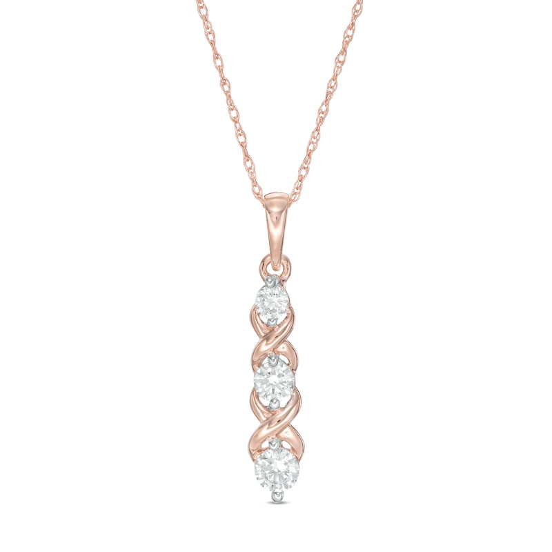 0.29 CT. T.W. Diamond Infinity Pendant in 10K Rose Gold