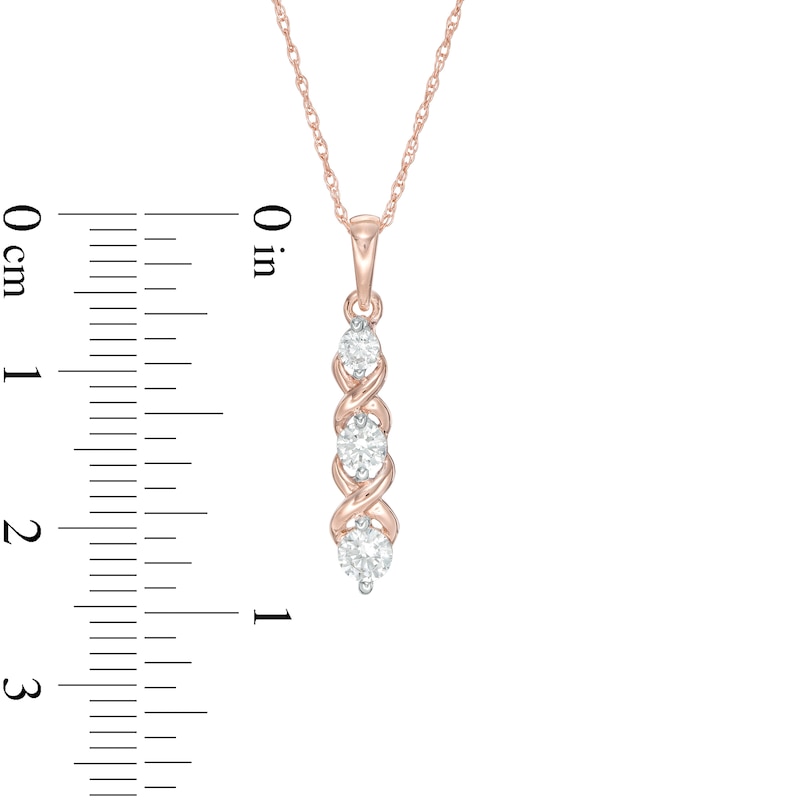 0.29 CT. T.W. Diamond Infinity Pendant in 10K Rose Gold