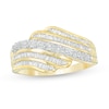 Thumbnail Image 1 of 0.23 CT. T.W. Diamond Wave Ring in 10K Gold