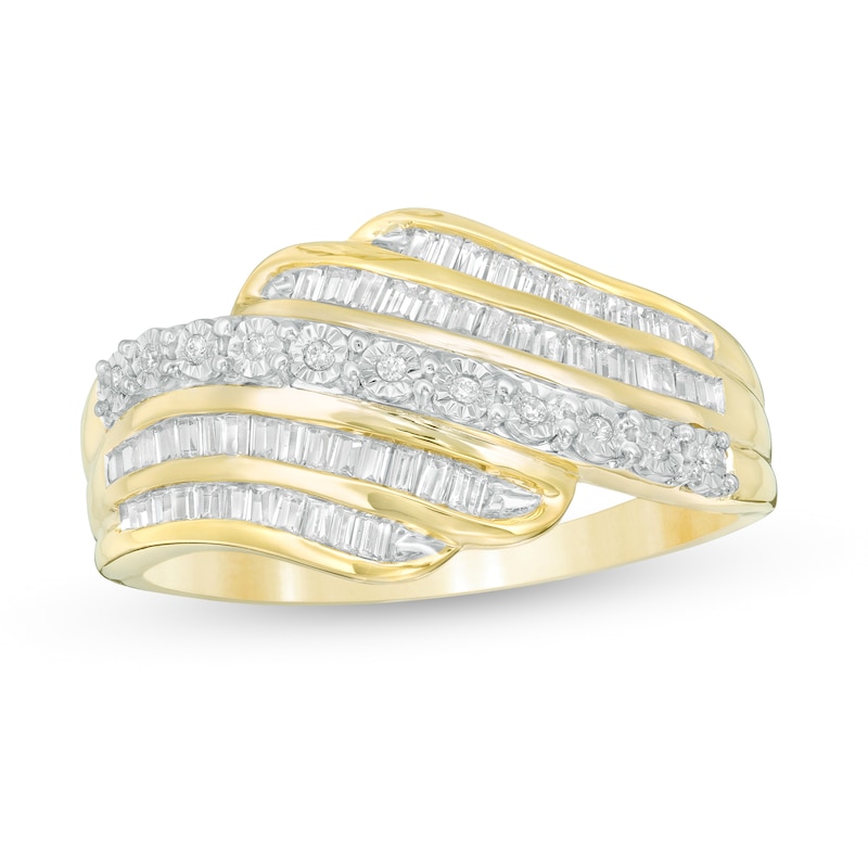 0.23 CT. T.W. Diamond Wave Ring in 10K Gold|Peoples Jewellers