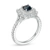 Thumbnail Image 1 of Vera Wang Love Collection Certified Cushion-Cut Sapphire and 0.58 CT. T.W. Diamond Engagement Ring in 14K White Gold