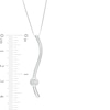 Marilyn Monroe™ Collection 0.15 CT. Diamond Solitaire Linear Ribbon Pendant in Sterling Silver